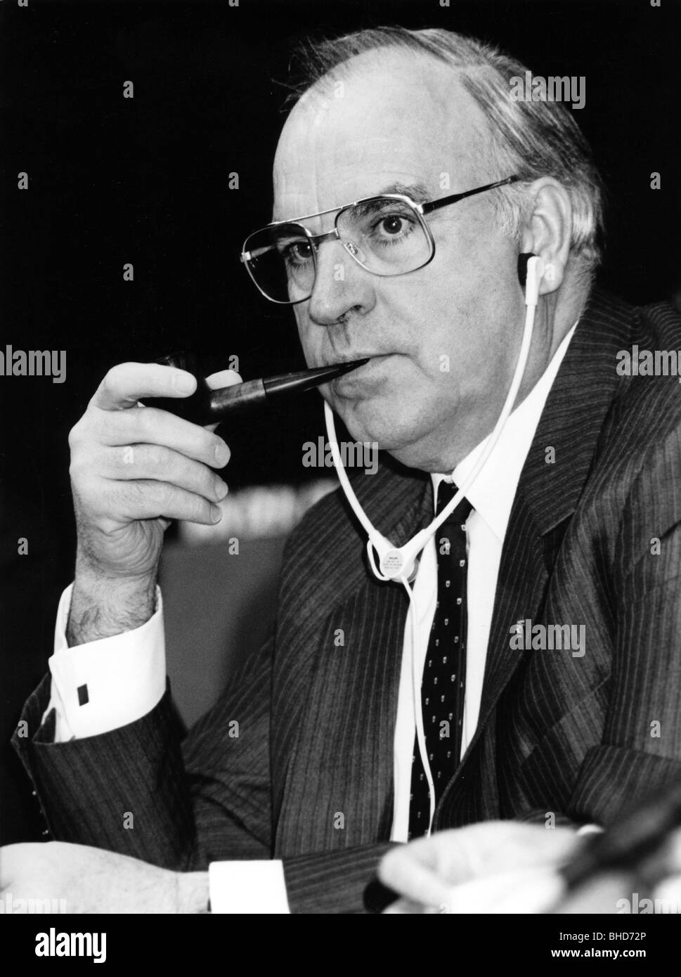 Kohl, Helmut, * 3.4.1930, politico tedesco (CDU), cancelliere federale 4.10.1982 - 26.10.1998, ritratto, durante il congresso del Partito Popolare europeo, Den Haag, Paesi Bassi, 1986, Foto Stock