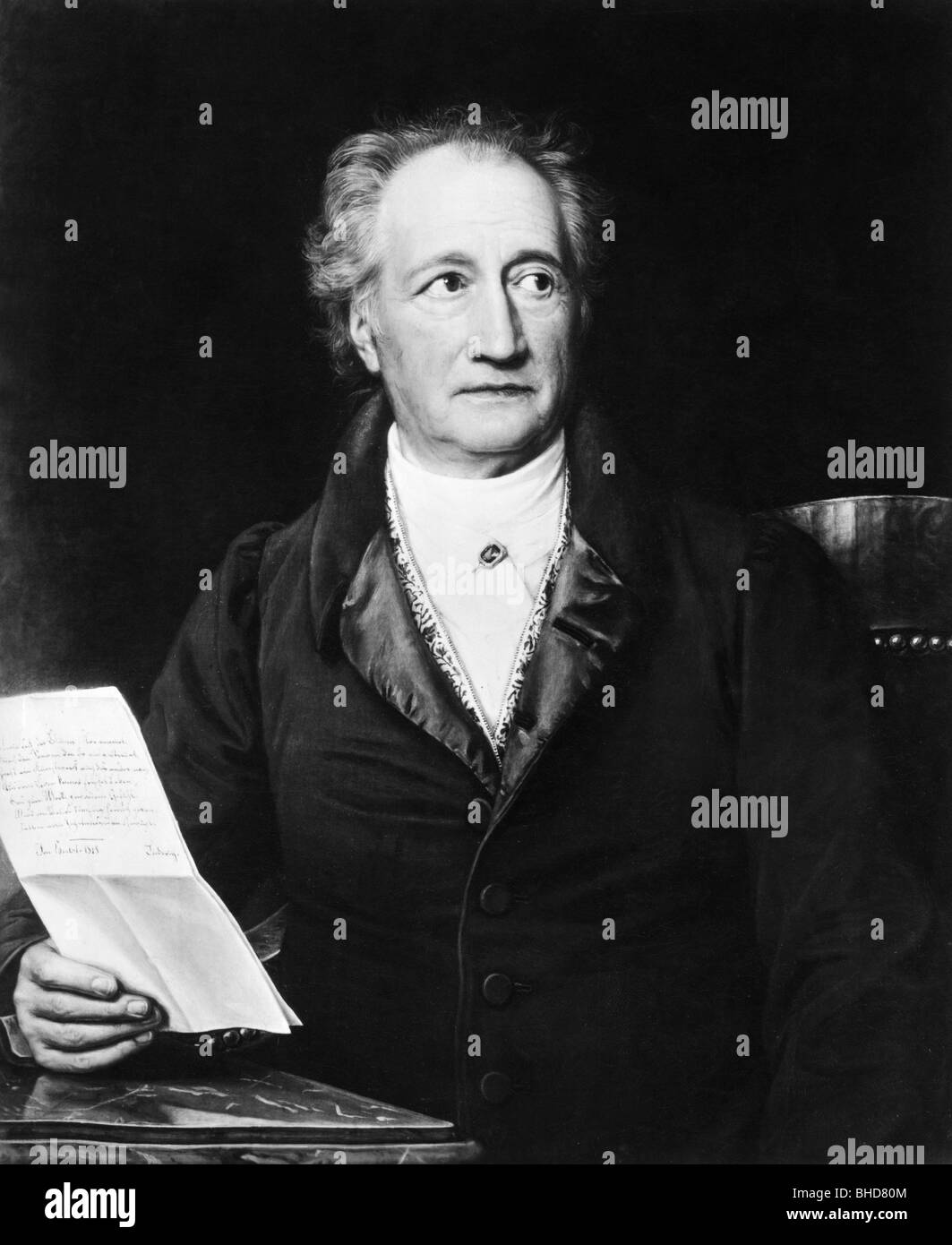 Goethe, Johann Wolfgang von, 28.8.1749 - 22.3.1832, poeta tedesco, a mezza lunghezza, dipinto di Joseph Stieler, 1828, Foto Stock