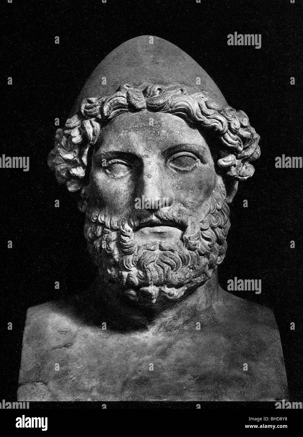 Hephaistos (lat. Vulcanus), divinità greca del fuoco, patrono degli artigiani e fabbri, ritratto, busto, Foto Stock