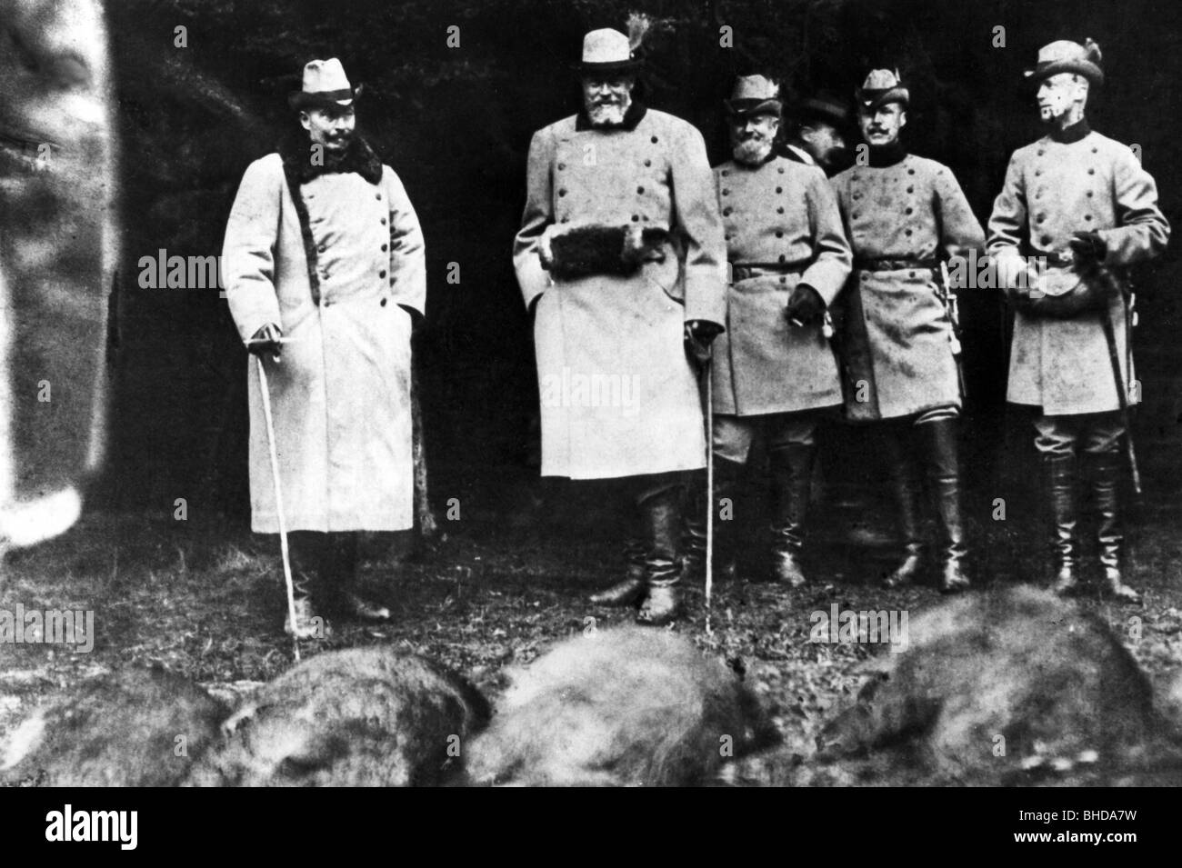 Guglielmo II, 27.1.1859 - 4.6.1941, imperatore tedesco 15.6.1888 - 9.11.1918, caccia, circa 1900, , Foto Stock
