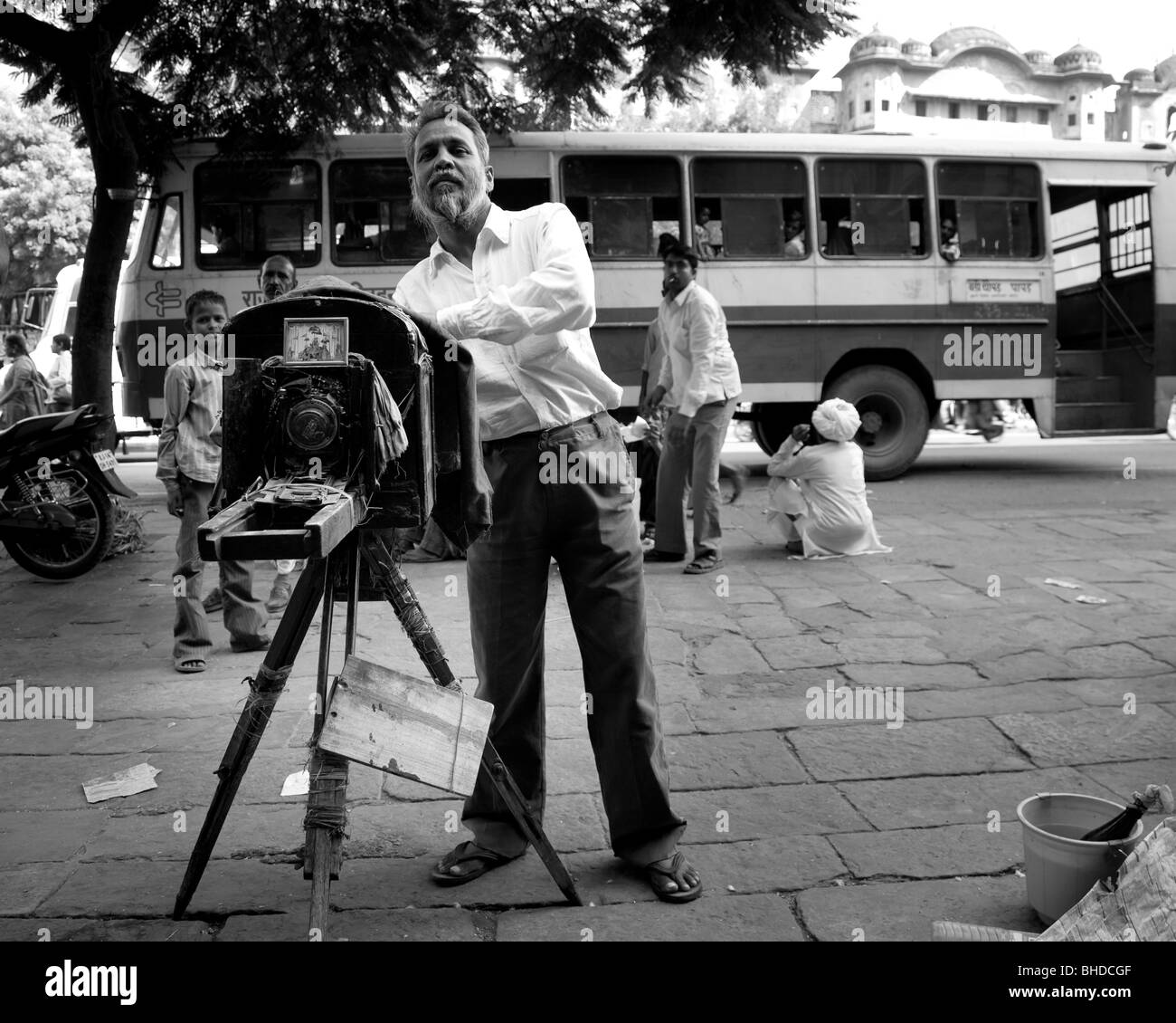 Fotografo in strada, Jaipur, India Foto Stock