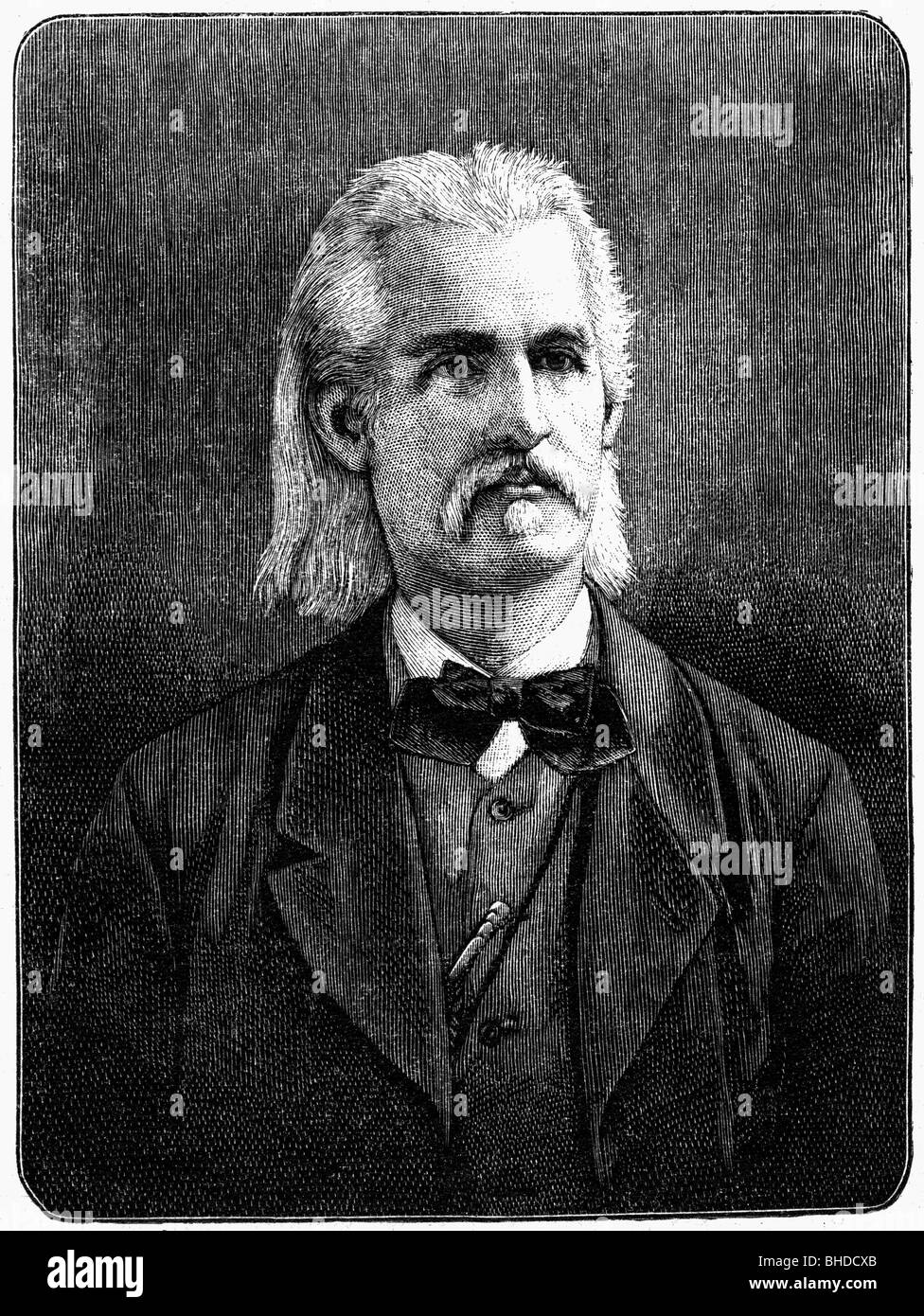 Hamerling, Robert, 24.3.1830 - 13.7.1889, poeta tedesco, poprtrait, acquaforte, , Foto Stock