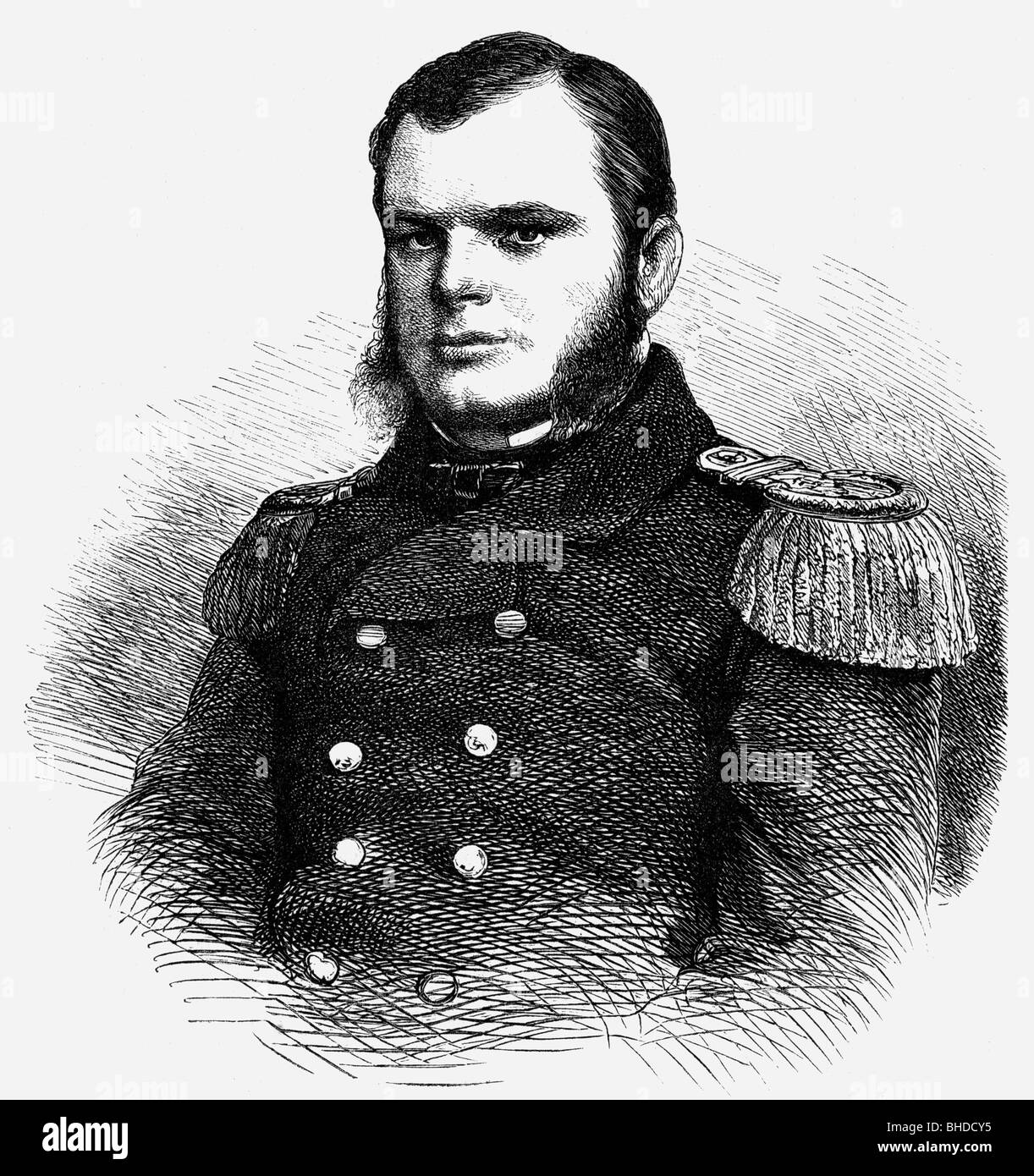 Jachmann, Eduard von, 2.3.1822 - 23.10.1887, vice ammiraglio tedesco, ritratto, incisione, 19th secolo, Foto Stock