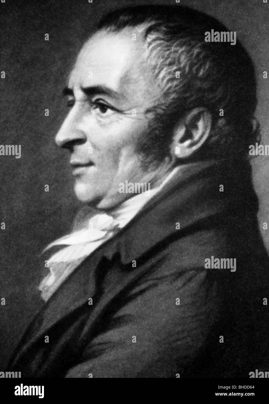 Hebel, Johann Peter, 10.5.1760 - 22.9.1826, poeta tedesco, ritratto dipinto da Philipp Jakob Becker, 1810, artista del diritto d'autore non deve essere cancellata Foto Stock