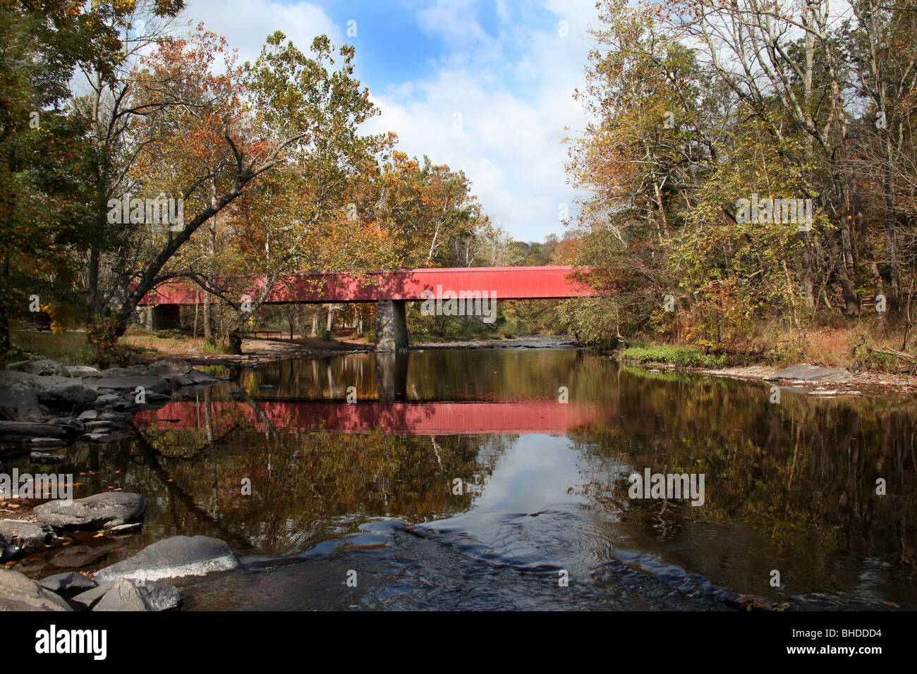 Bridge Ralph Stoverstate Park, Pennsylvania, Stati Uniti Foto Stock