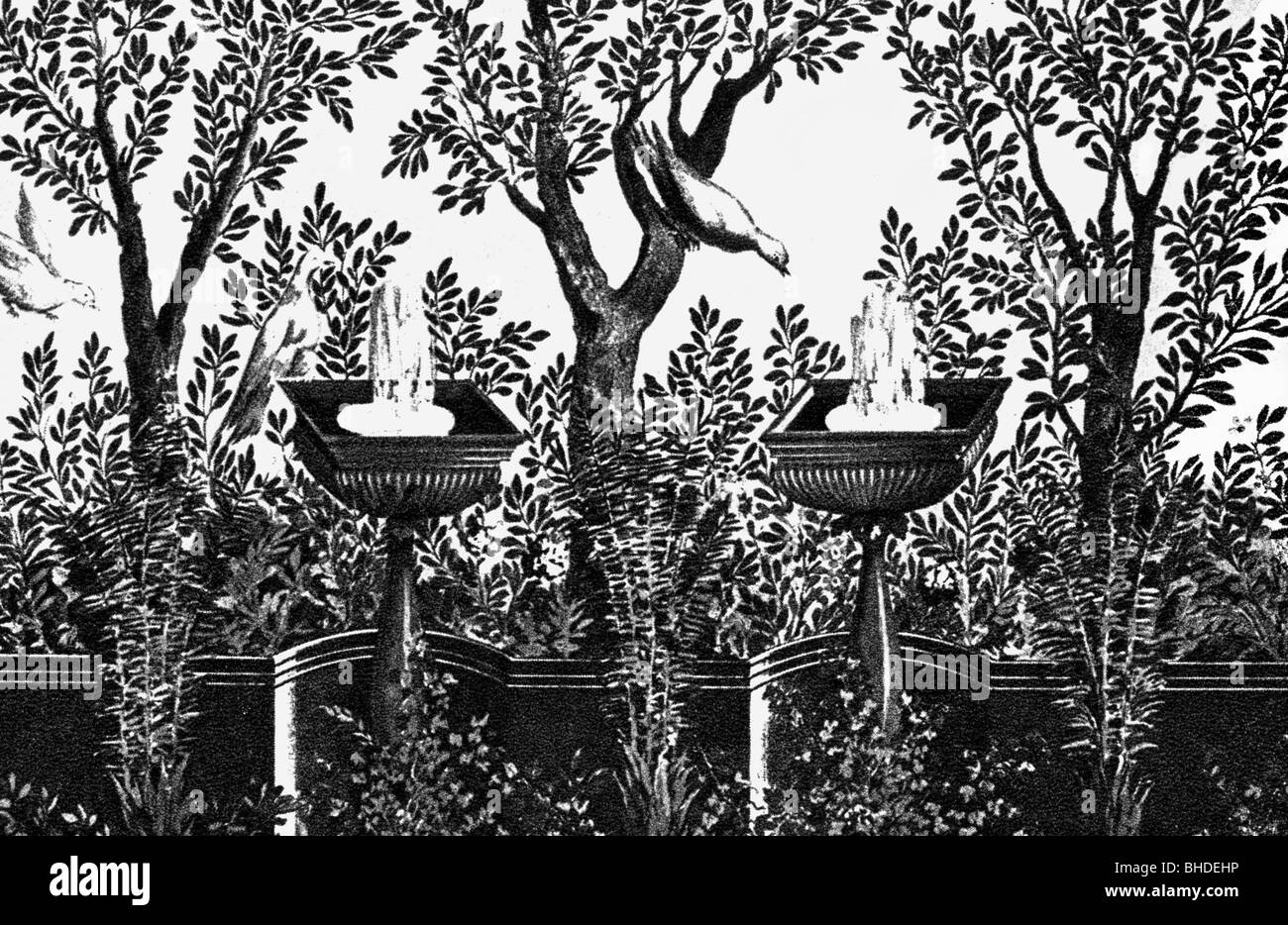 Architettura, Parchi e giardini, mondo antico giardino romano di villa di Livia, Ad Gallinas Albas, fine secolo a.c., storico Foto Stock