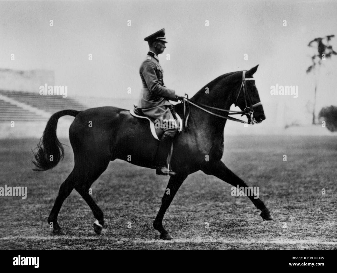 Sport, Giochi Olimpici, Berlino, Germania, 1936, dressage, tenente colonnello Pollay, Germania, a cavallo Kronos (vincitore della medaglia d'oro), 13.8.1936, militare, ufficiale, uniforme, uniformi, 1930s, 30s, 20th secolo, storico, storico, equitazione, equitazione, sport equini, sport equestri, equitazione, cavaliere, equitazione, persone, Foto Stock