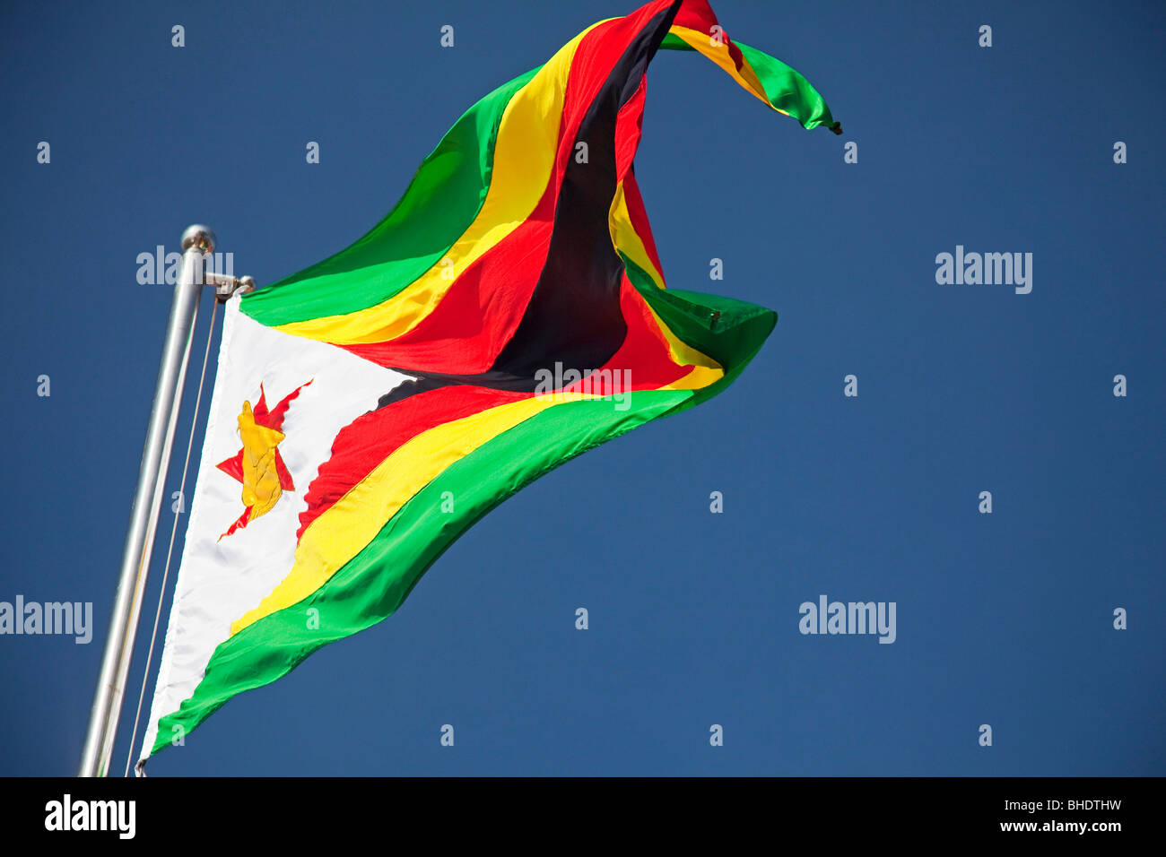 Bandiera dello Zimbabwe Foto Stock