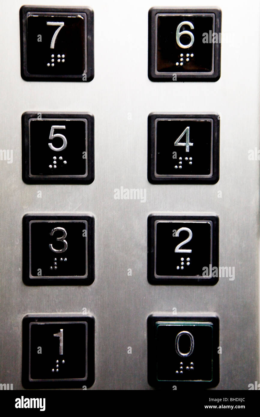 Sollevare la tastiera con i numeri in braille Foto Stock