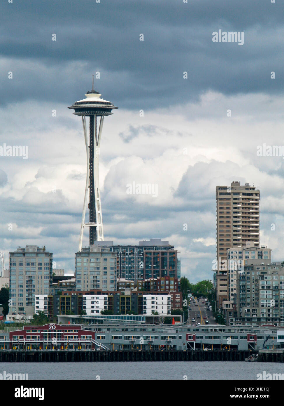 Lo Space Needle e il Seattle, Washington, Stati Uniti d'America Foto Stock