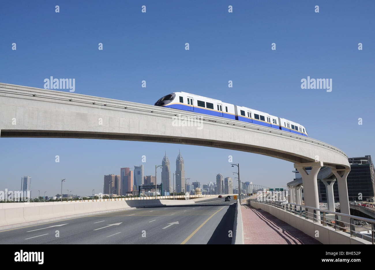 Monorotaia presso il Palm Jumeirah, Dubai Emirati Arabi Uniti Foto Stock