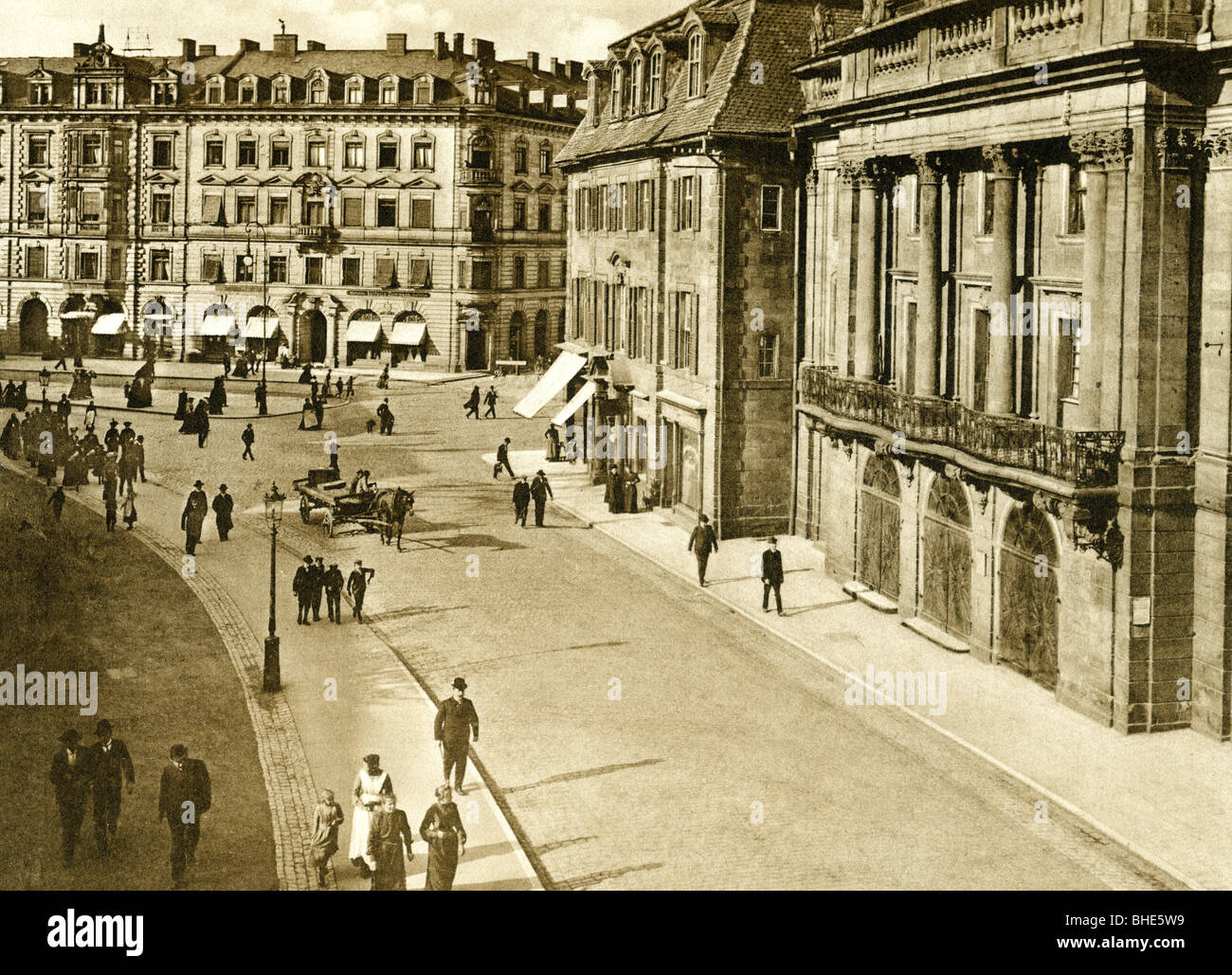 Geografia / viaggi, Germania, Bayreuth, strade Opernstrasse (Opera Street), lato destro il Margravial Opera House, circa 1900, Foto Stock