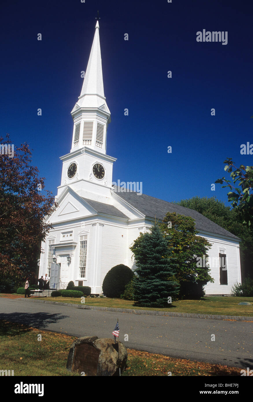 Prima parrocchia Chiesa congregazionale, York Village, York County, Maine Foto Stock