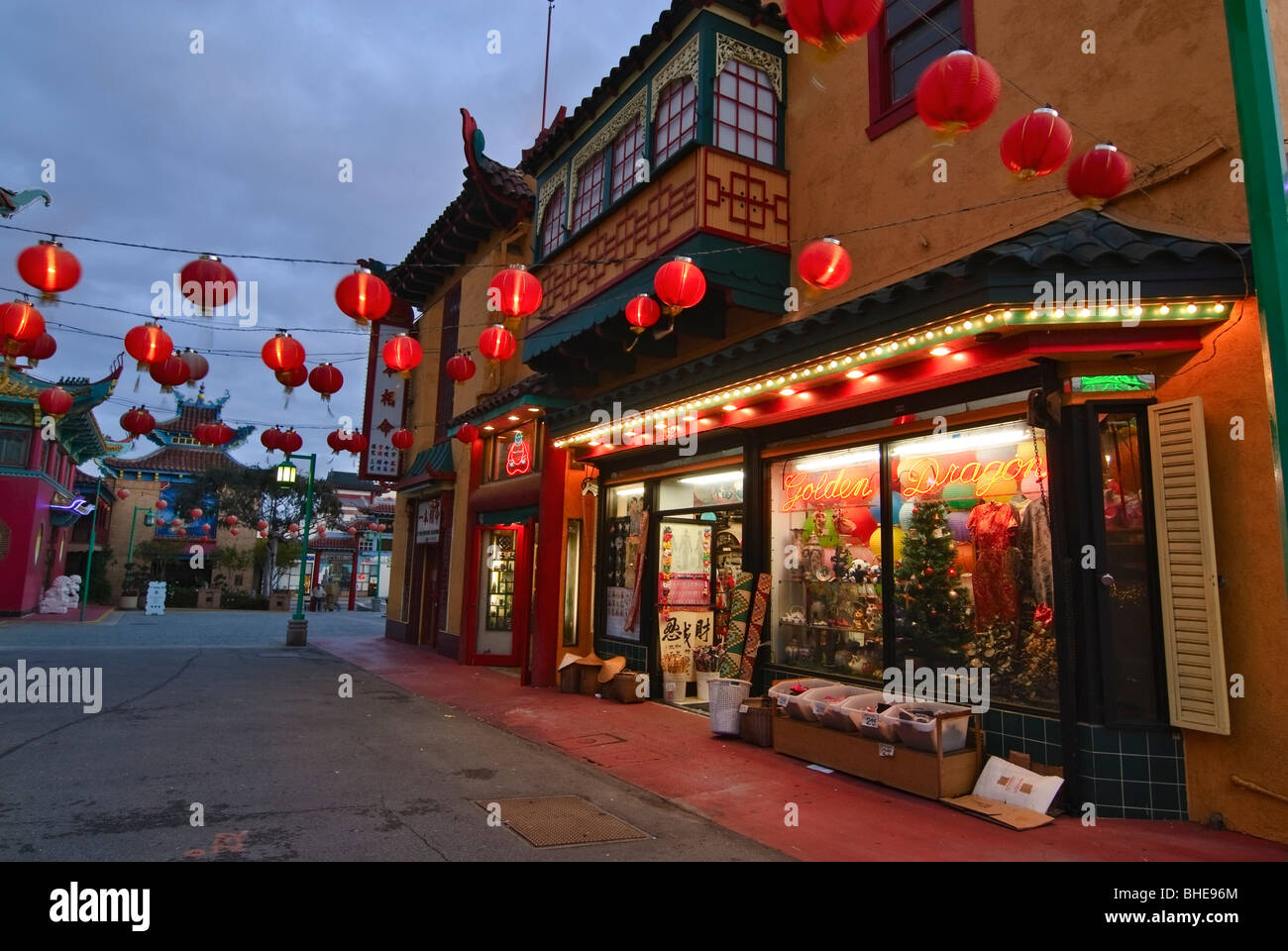 Los Angeles Chinatown plaza. Foto Stock