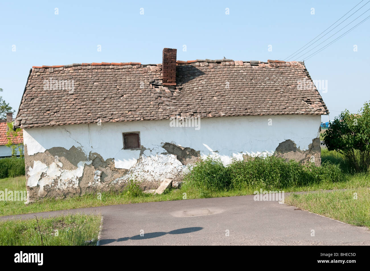 Casa diroccata a Foldes Ungheria Europa orientale Foto Stock