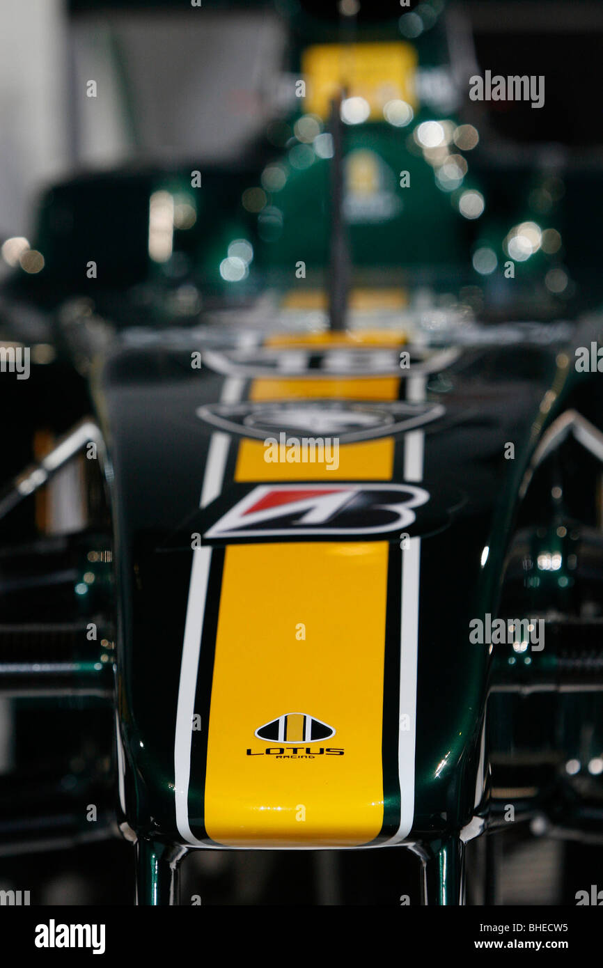 Lotus Cosworth T127 una vettura di Formula 1 al team di lancio in London Inghilterra England Foto Stock