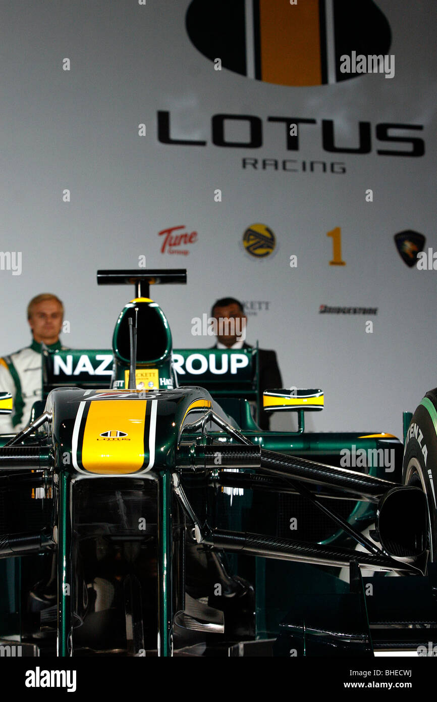 Lotus Cosworth T127 una vettura di Formula 1 al team di lancio in London Inghilterra England Foto Stock