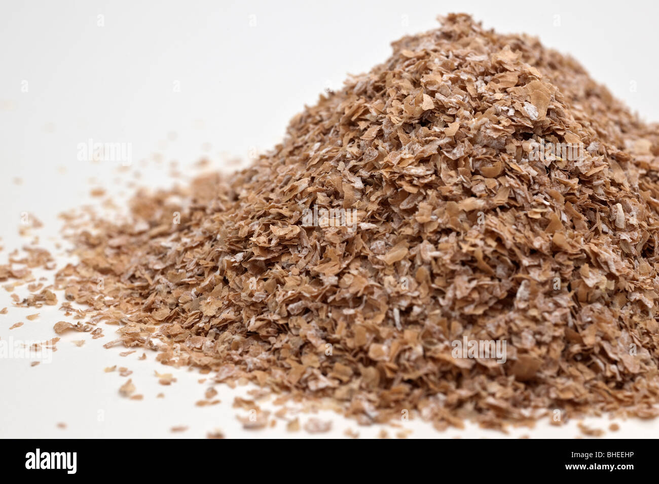 Pila D ad alto contenuto di fibre di crusca di frumento in scaglie Foto Stock
