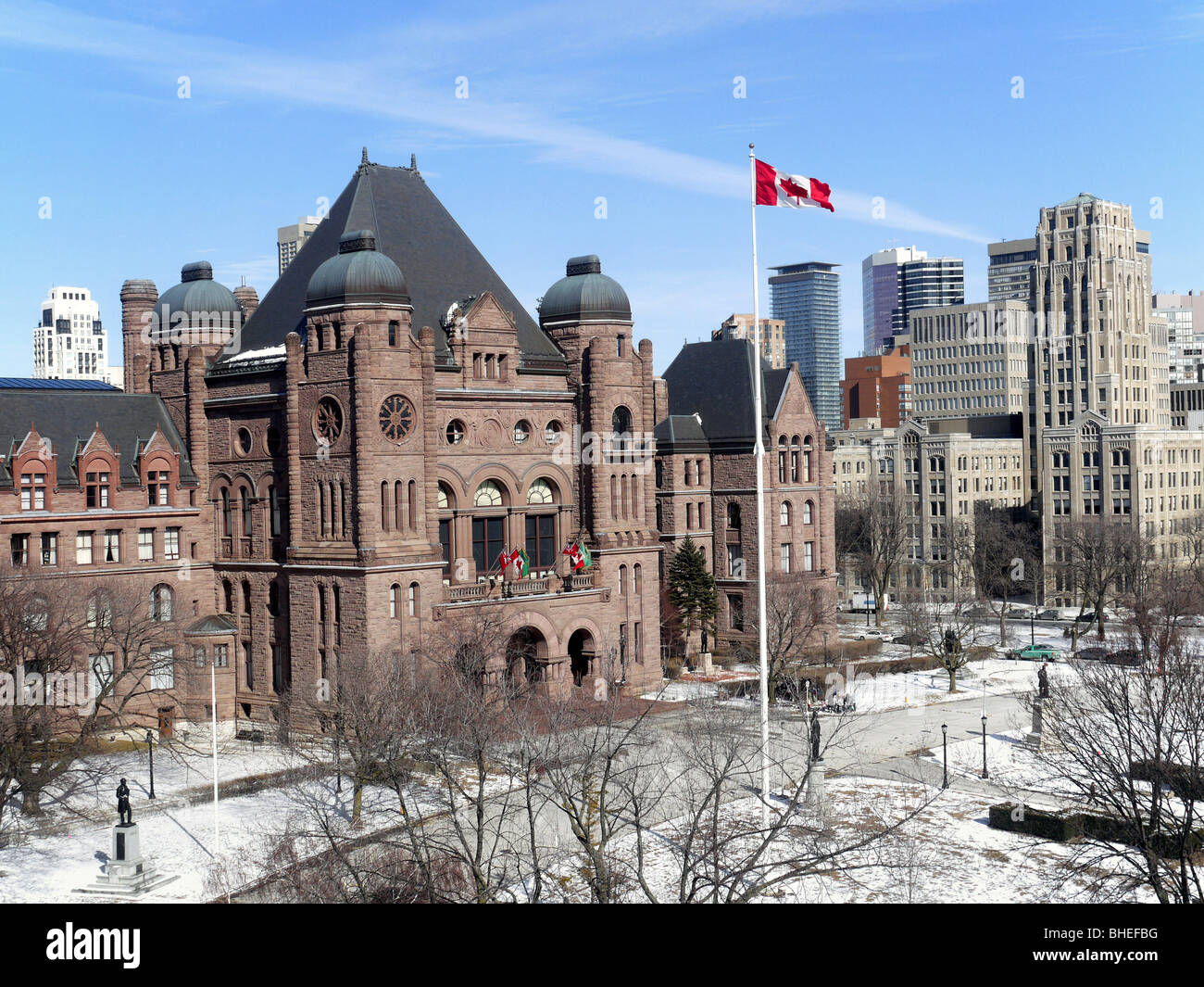 Ontario parlamento provinciale edificio in inverno Foto Stock
