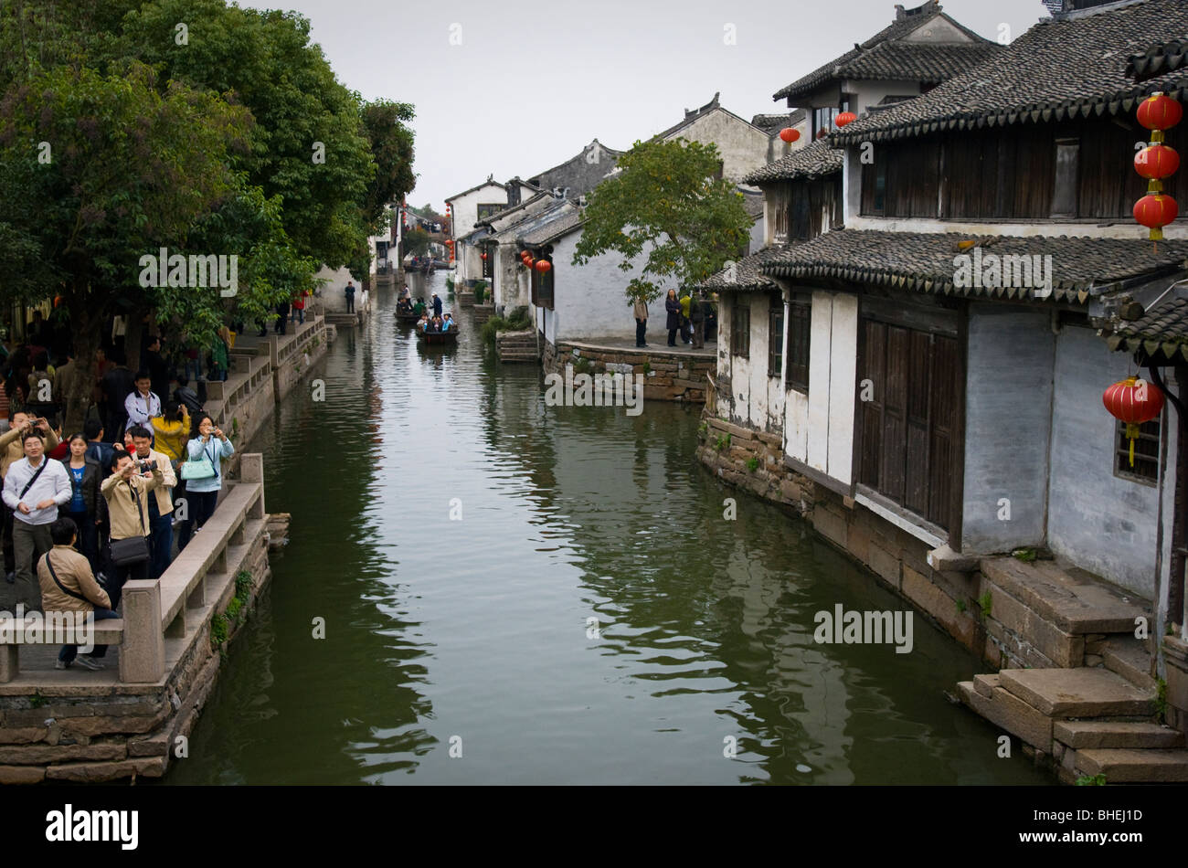 La Venezia della Cina, Zhouzhuang, provincia dello Jiangsu, Cina e Asia Foto Stock