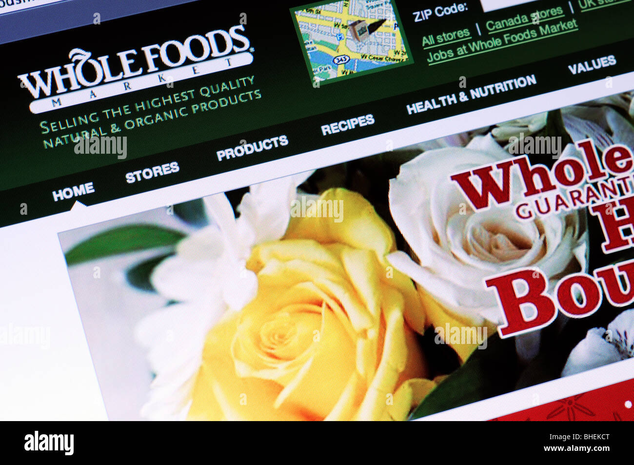 Whole Foods supermercato sito web Foto Stock