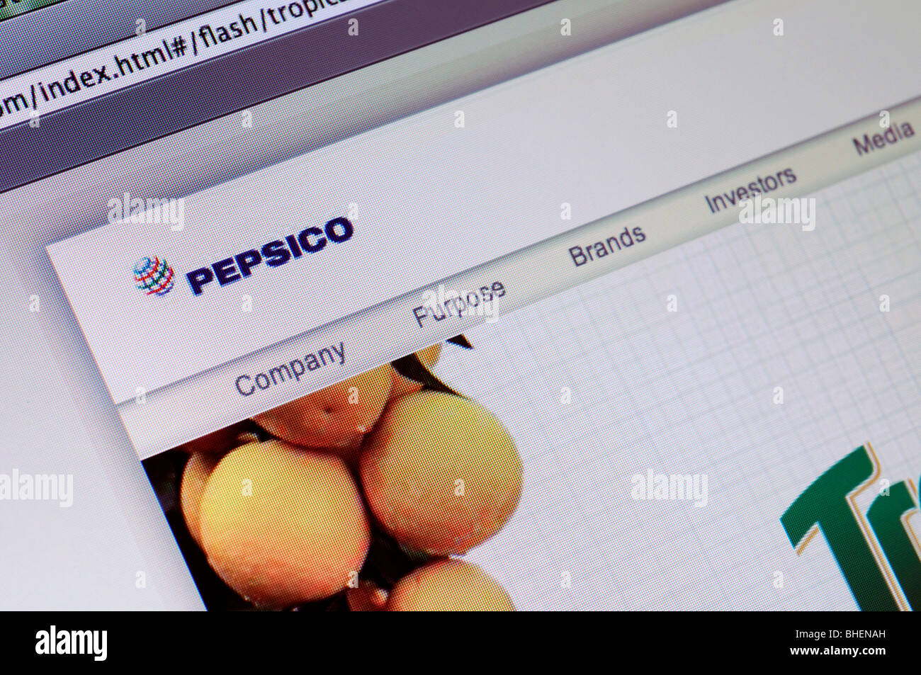 PepsiCo corporation sito web Foto Stock