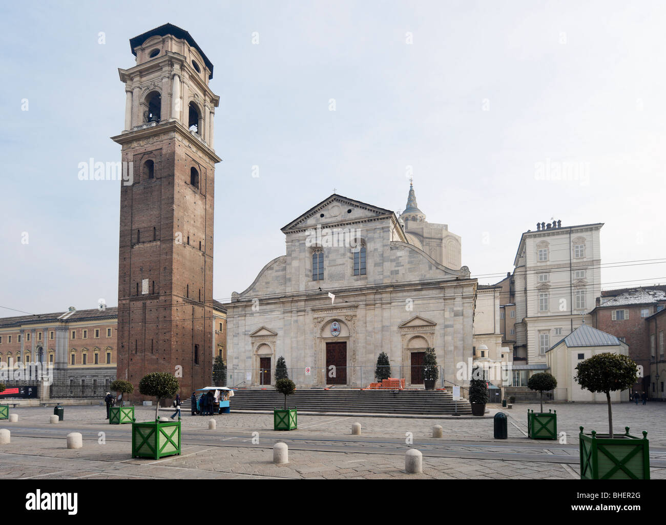 Il XV secolo il Duomo (la casa della Sindone) nel centro storico della città di Torino, Piemonte, Italia Foto Stock