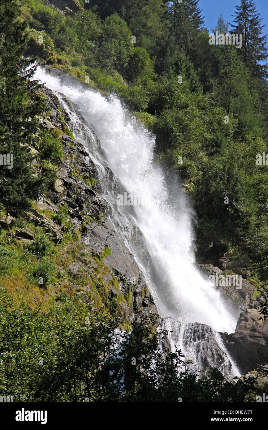 Stuibenfall, Tryols cascata più alta, vicino Umhausen, Otztal valley, Tirolo, Austria Foto Stock