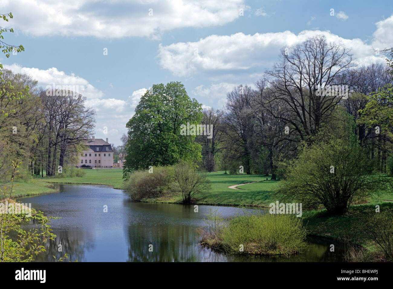 Il castello di Branitz vicino a Cottbus, Brandeburgo, Germania ed Europa Foto Stock