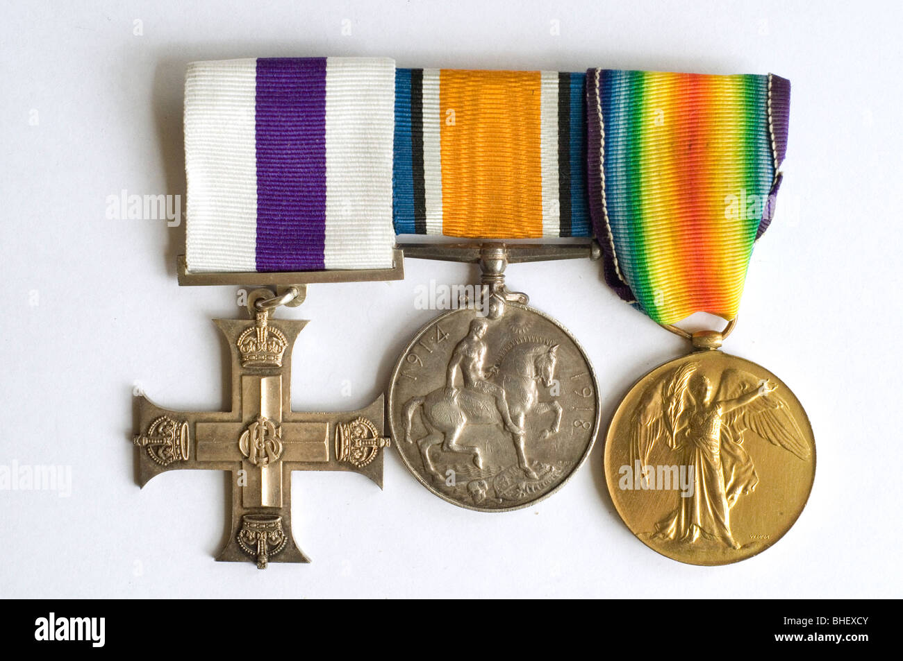 Croce militare e medaglie di servizio aggiudicato a un australiano funzionario che ha servito in Francia nella prima guerra mondiale Foto Stock