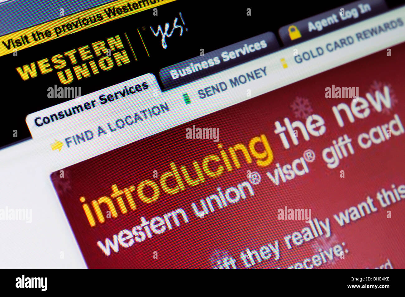 Sito web di Western Union Foto Stock