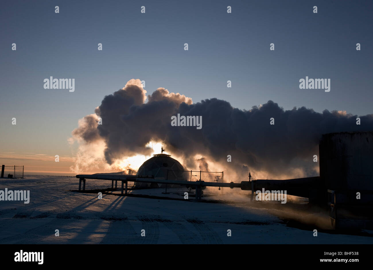 Il geotermico Powerplant a Hellisheidi, Islanda Foto Stock