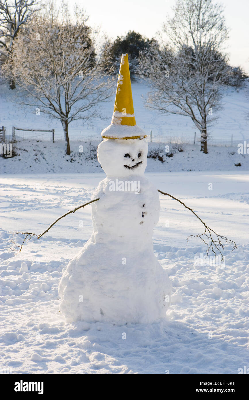 Pupazzo di neve. Surrey, Regno Unito Foto Stock
