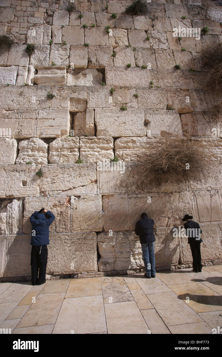 Pioggia in Gerusalemme,parete occidentale Foto Stock