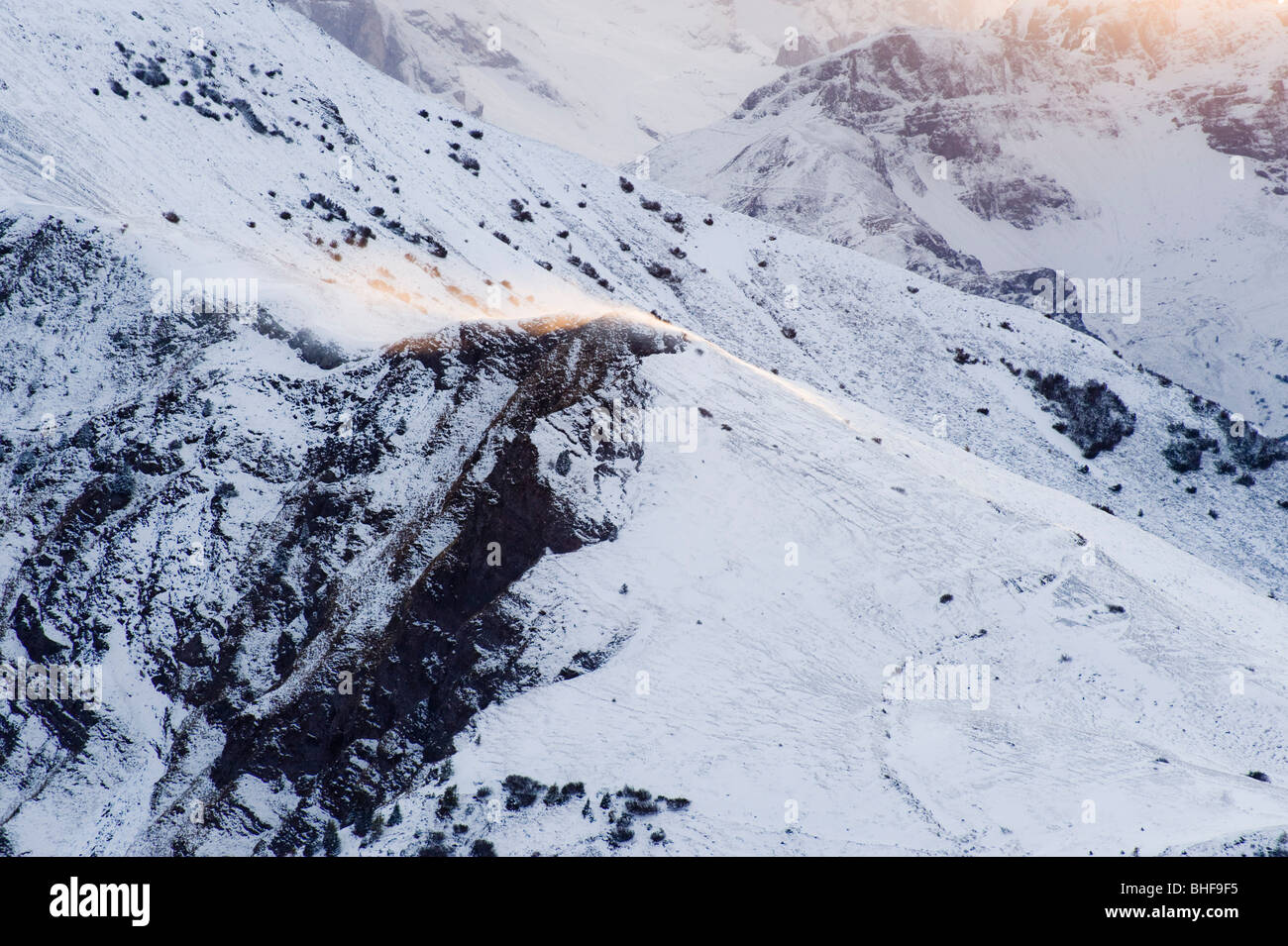 Coperte di neve Dolomiti vicino al Passo Giau, Trentino-Alto Adige/Suedtirol, Italia Foto Stock