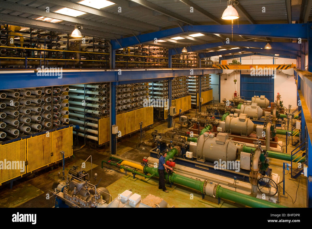 L'acqua dell'impianto di dissalazione, acqua potabile, desaladora de Inalsa, Insular de Aguas de Lanzarote, S.A., Arrecife, Lanzarote, Canarie Foto Stock