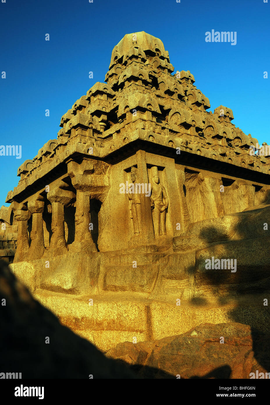 Shore tempio di Mahabalipuram Madras - India Foto Stock