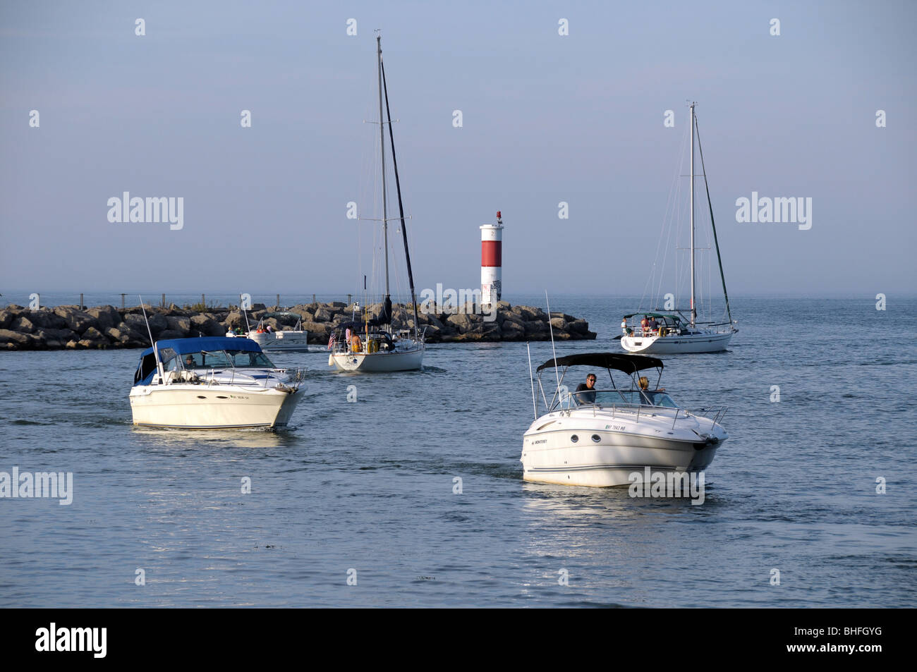 Baia di Irondequoit ingresso, Rochester NY USA. Foto Stock