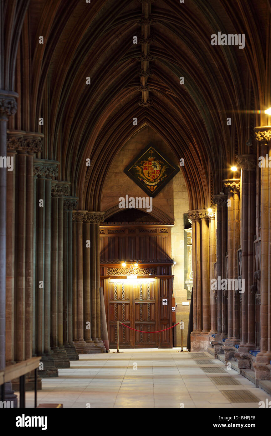 Il nord Cudiero corridoio a Lichfield Cathedral. Foto Stock