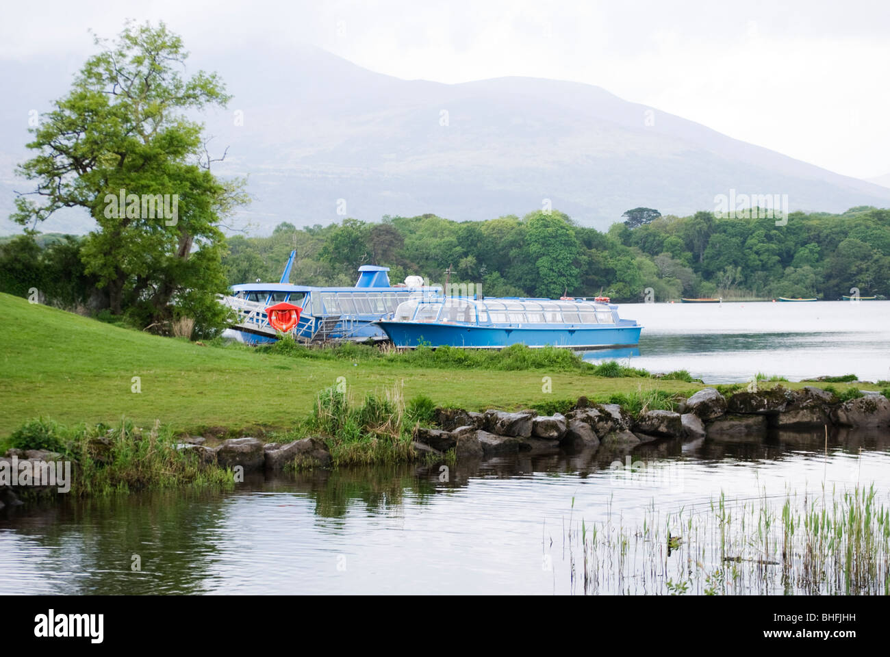 Gite in barca, Parco Nazionale di Killarney, Irlanda Foto Stock