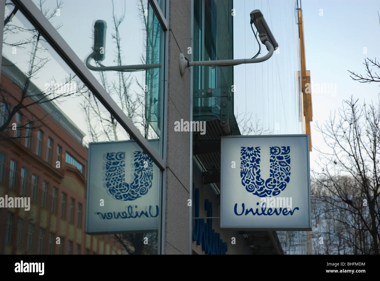 Società Unilever segno Karlin Praga Repubblica Ceca Europa Foto Stock