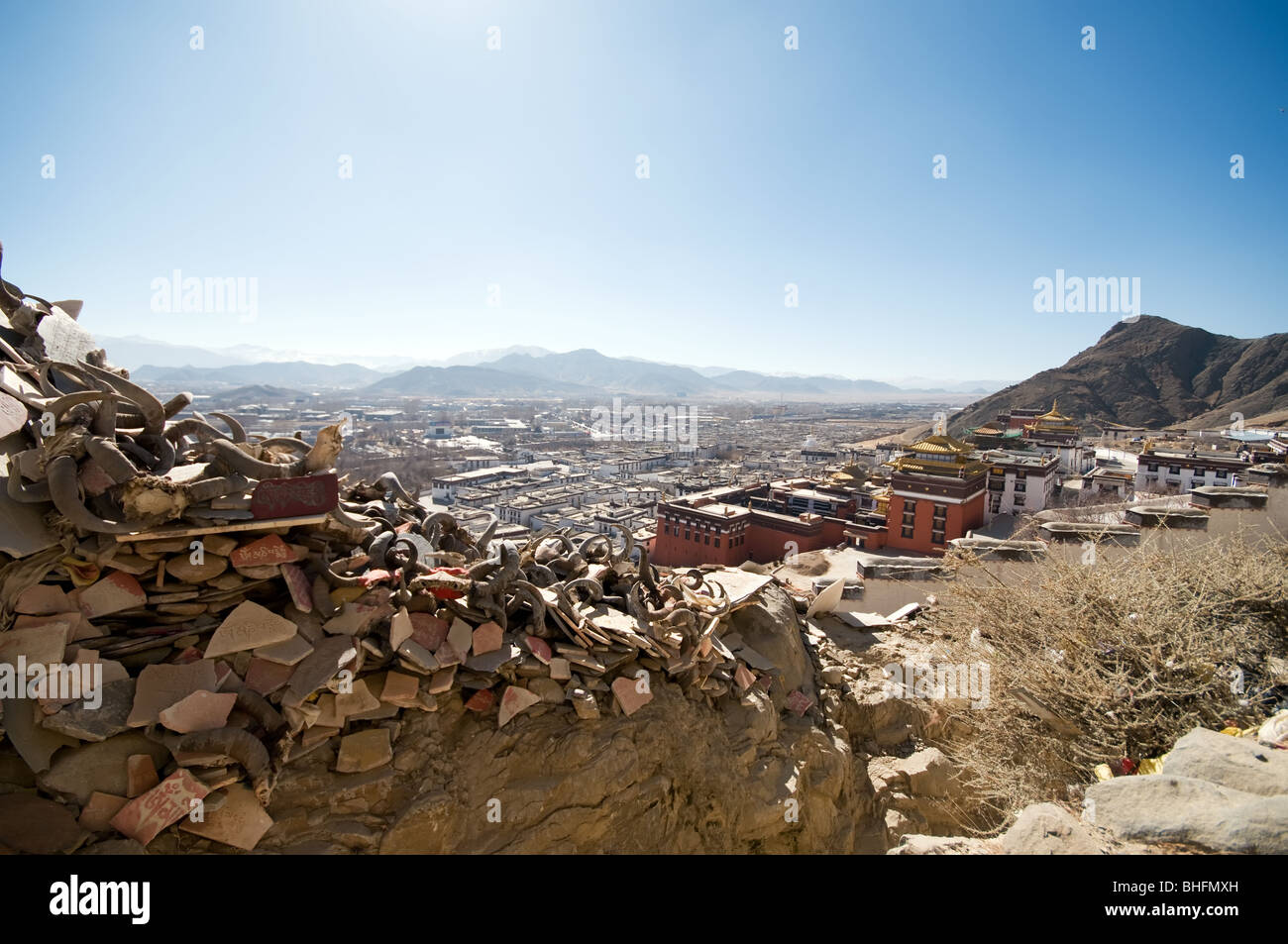 Monastero di Tashilhunpo, Shigatse, nel Tibet Foto Stock