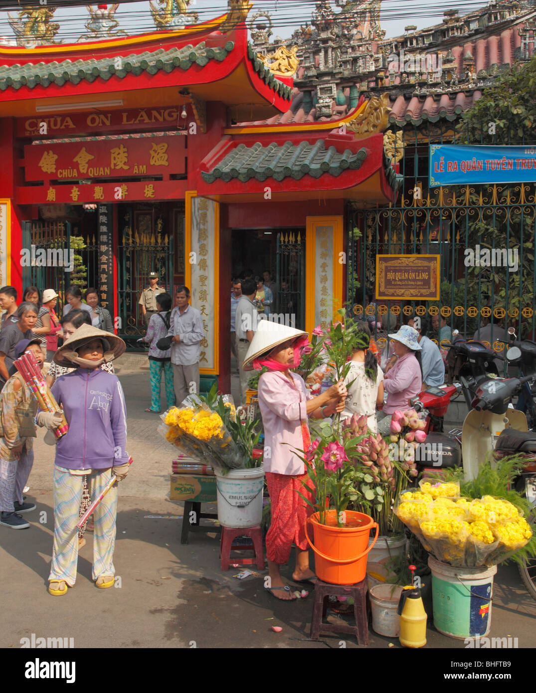 Il Vietnam, Ho Chi Minh City, a Saigon, quartiere di Cholon, Quan Am Pagoda Foto Stock