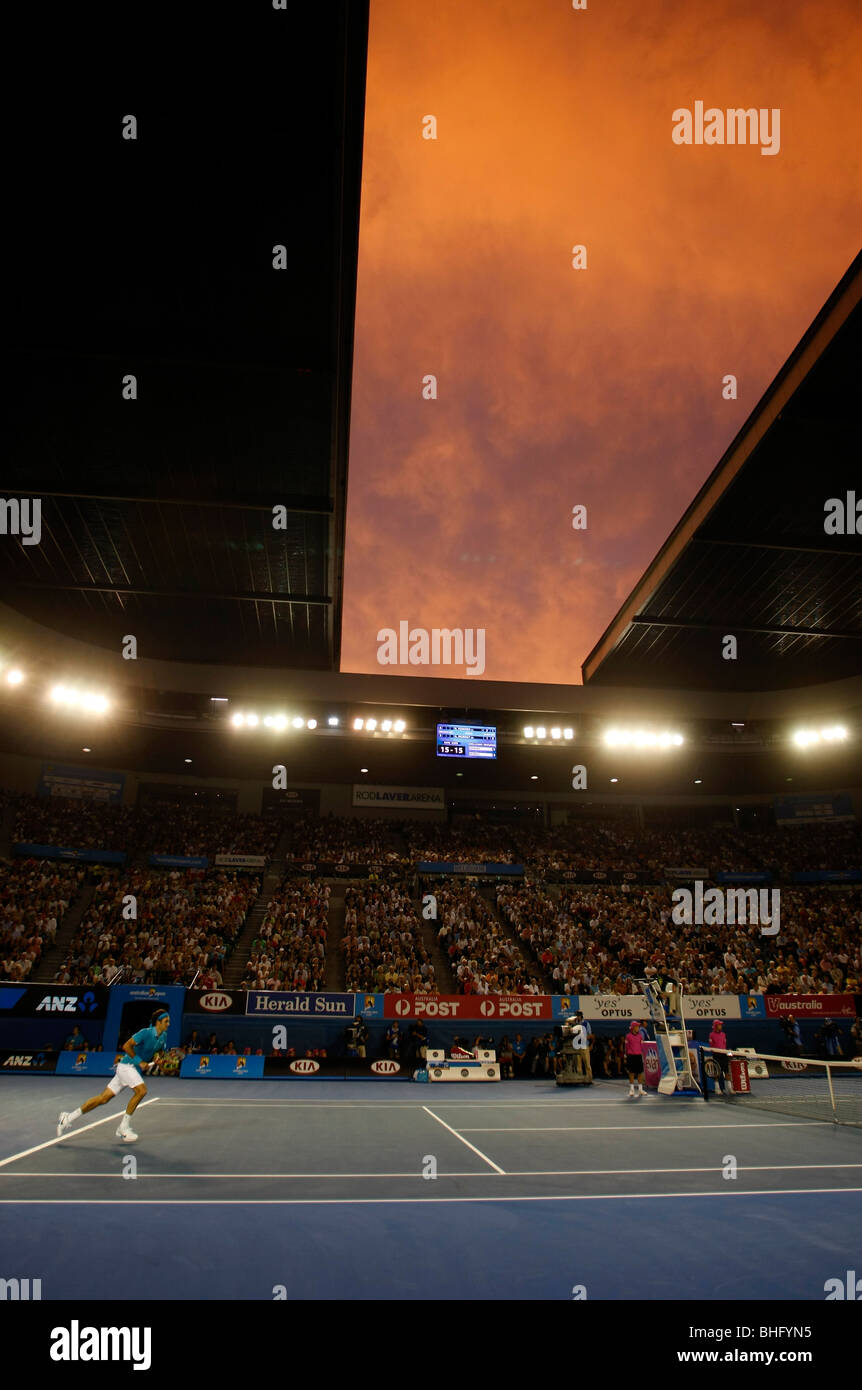 Roger Federer (SUI) presso l'Australian Open 2010 a Melbourne, Australia Foto Stock