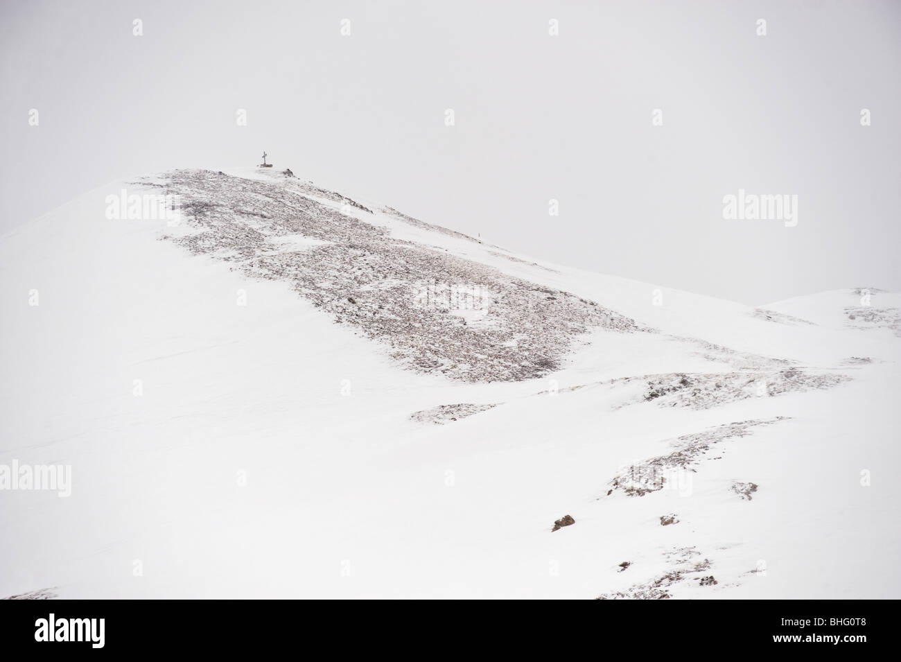 Coperte di neve montagna, Hintertux, Tirolo, Austria Foto Stock