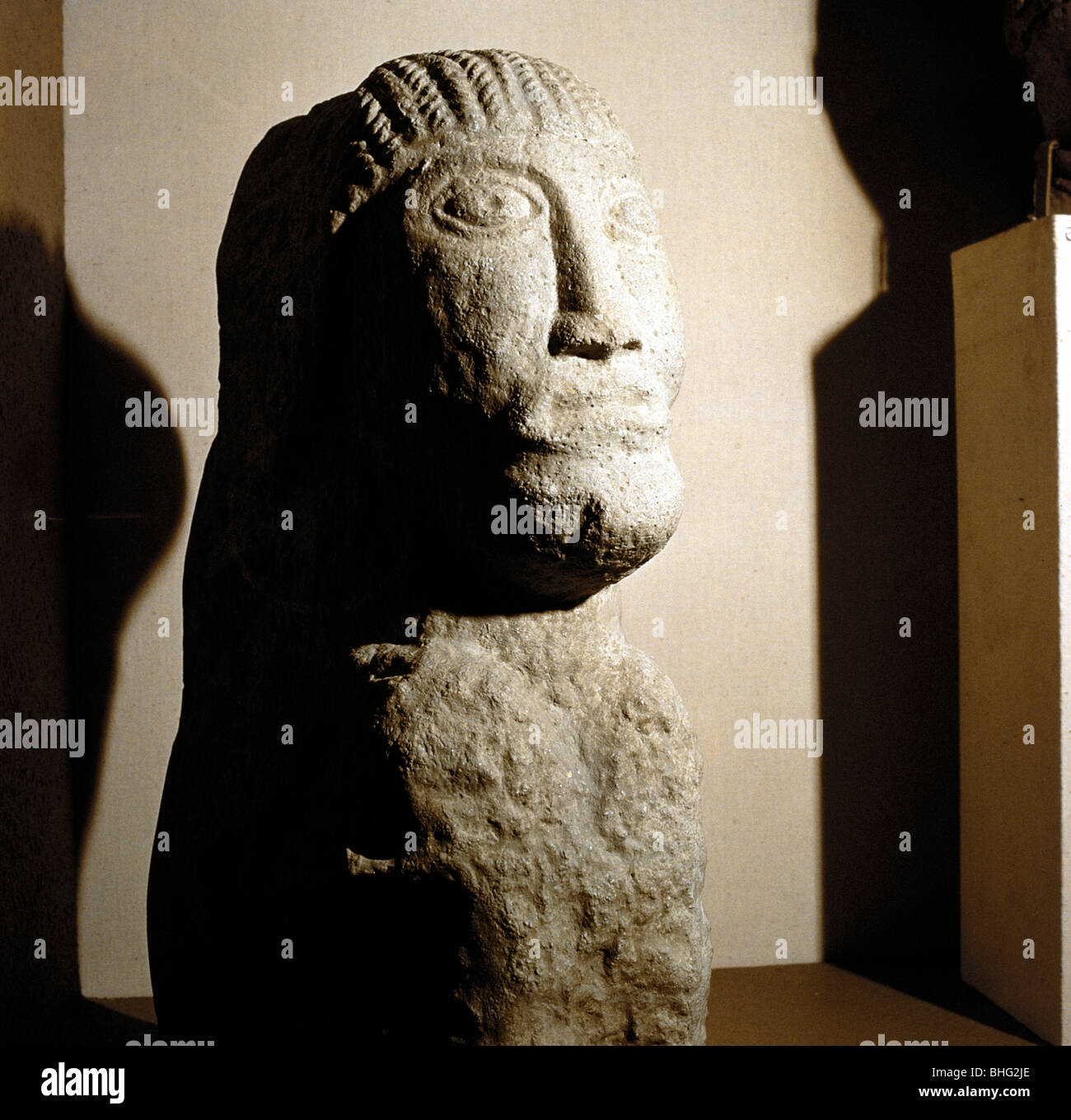 Celtic testa in pietra, Salisburgo, Austria, I secolo A.C. - 1° secolo. Artista: sconosciuto Foto Stock