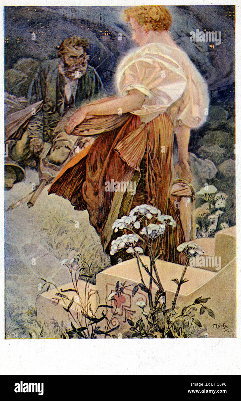 "Beati i misericordiosi perché essi otterranno misericordia", 1906. Artista: Alphonse Mucha Foto Stock