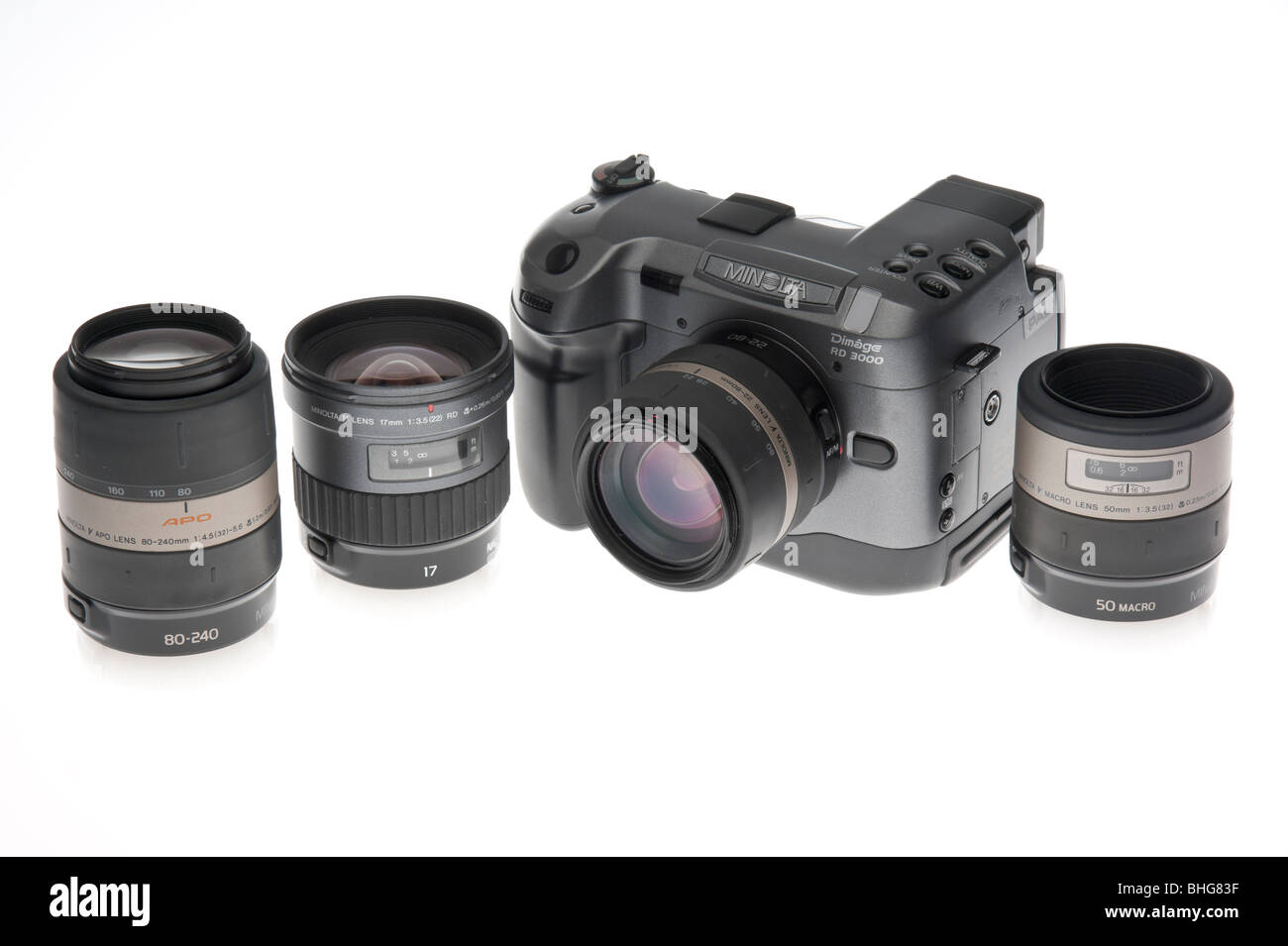Minolta RD3000 con kit di lenti - 1999 vintage fotocamere DSLR e pionieristici primi semi-pro concept Foto Stock