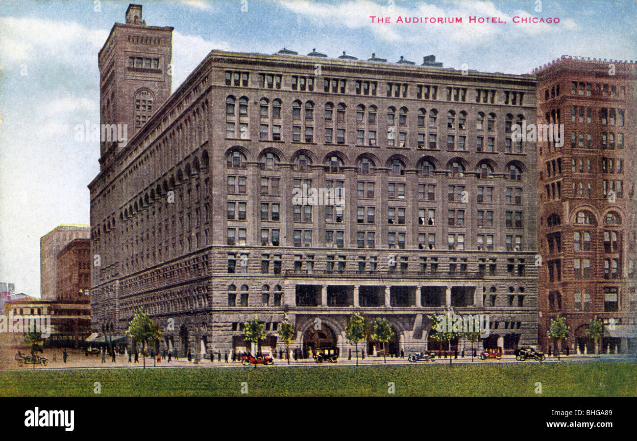 L' Auditorium Edificio, Chicago, Illinois, USA, 1910. Artista: sconosciuto Foto Stock