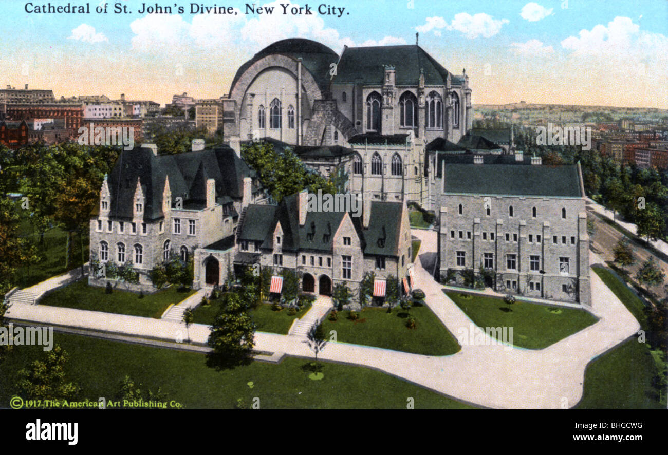Cattedrale di St John il divino, la città di New York, New York, USA, 1916. Artista: sconosciuto Foto Stock